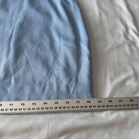 Tobi Women's Petal Hem 1/4 Zip Mini Pencil Skirt Blue Size Large Lined Summer - Picture 13 of 14